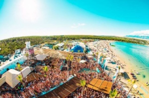 festival site on a beach