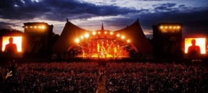 festival stage at night