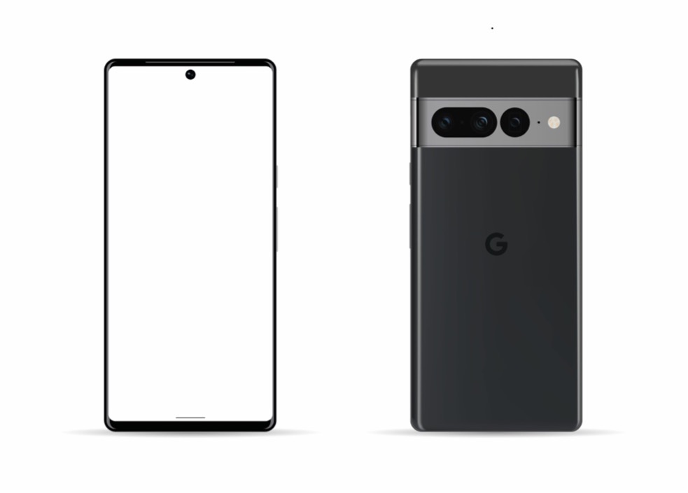 Image of the back and front of a Google Pixel 7 Pro
